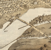 Bird's Eye View of Appleton, Wisconsin, 1867