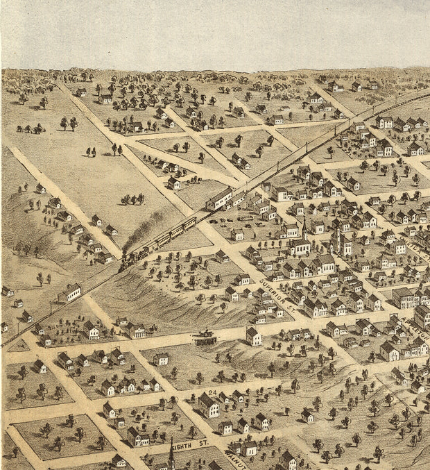 Bird's Eye View of Appleton, Wisconsin, 1867