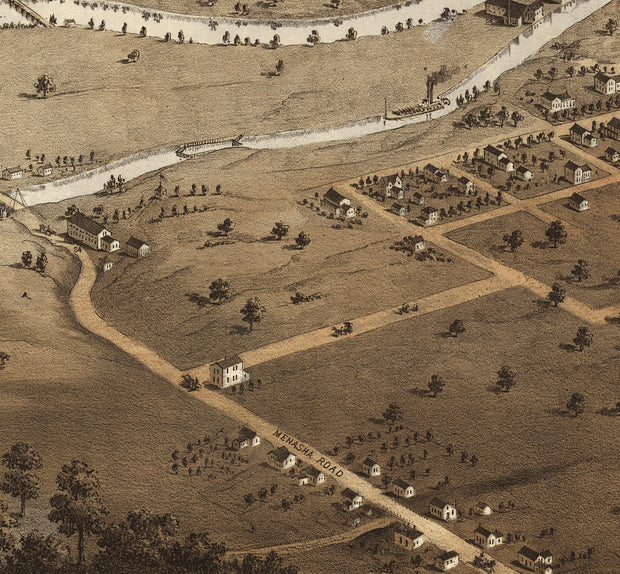 Bird's Eye View of Appleton, Wisconsin, 1867