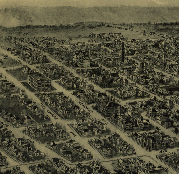 Bird's Eye View of Bartlesville, Oklahoma, 1917