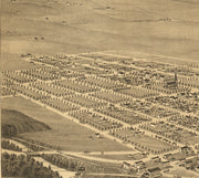 Bird's Eye View of Brigham City and Great Salt Lake, Utah, 1875