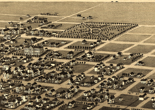 Bird's Eye View of Cheyenne, Wyoming, 1882