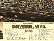 Bird's Eye View of Cheyenne, Wyoming, 1882