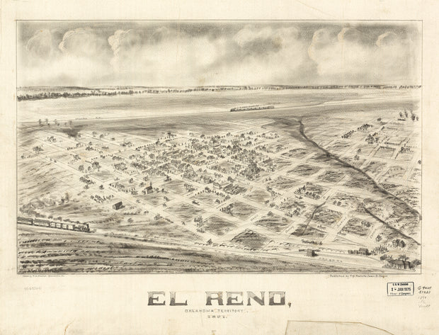 Bird's Eye View of El Reno, Oklahoma Territory, 1891