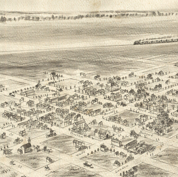 Bird's Eye View of El Reno, Oklahoma Territory, 1891