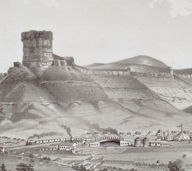Bird's Eye View of Green River, Wyoming, 1875