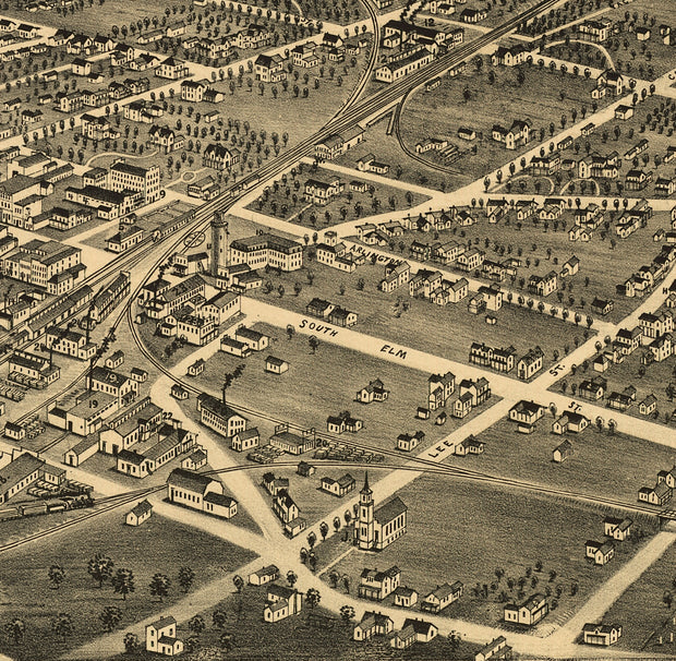 Bird's Eye View of Greensboro, North Carolina, 1891