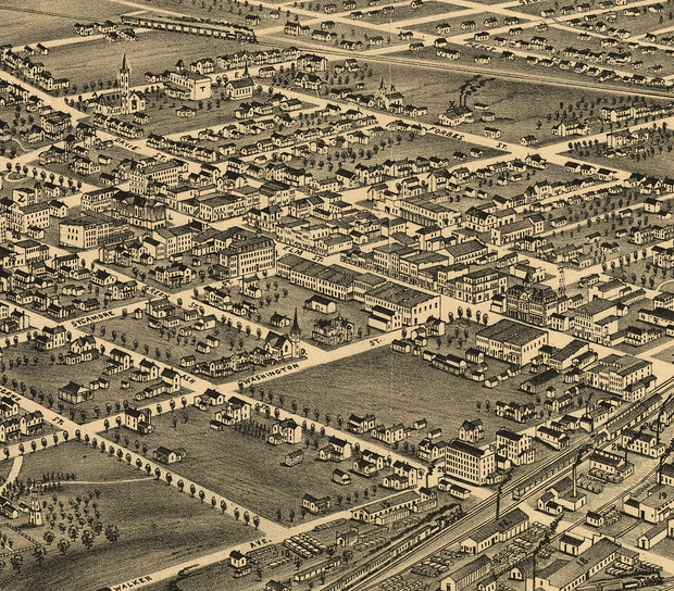 Bird's Eye View of Greensboro, North Carolina, 1891