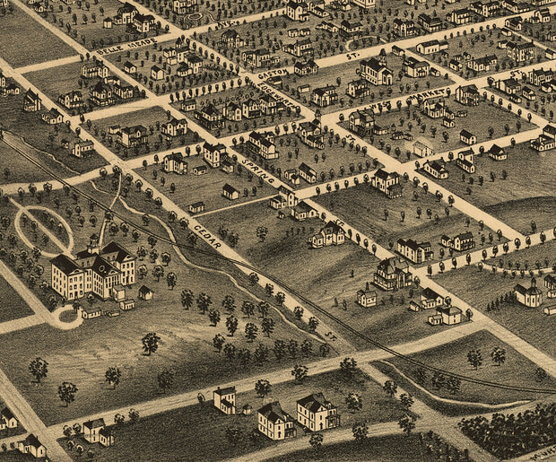 Bird's Eye View of Greensboro, North Carolina, 1891
