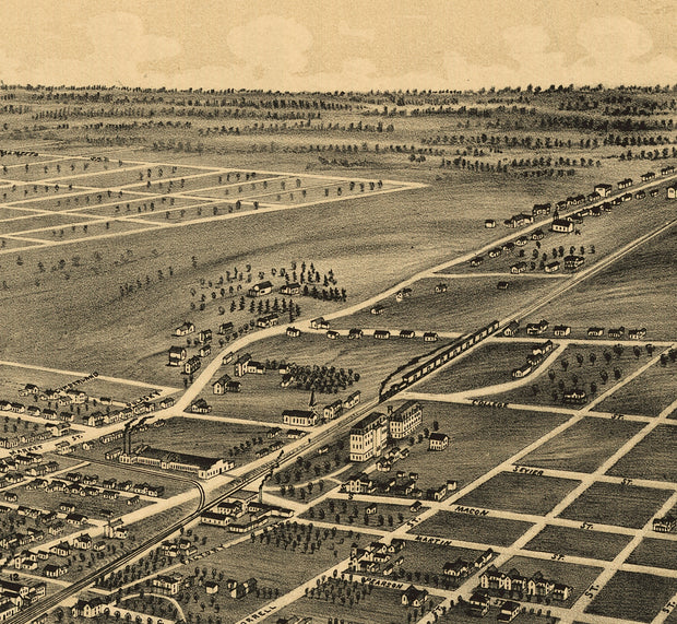 Bird's Eye View of Greensboro, North Carolina, 1891