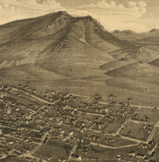 Bird's Eye View of Helena, Montana, 1883