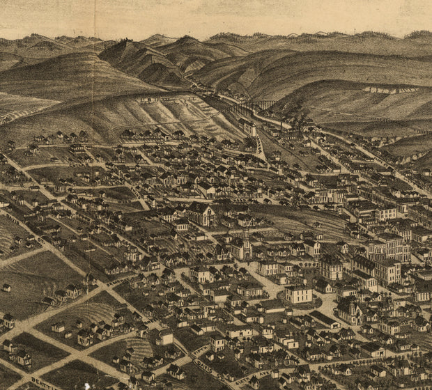 Bird's Eye View of Helena, Montana, 1883
