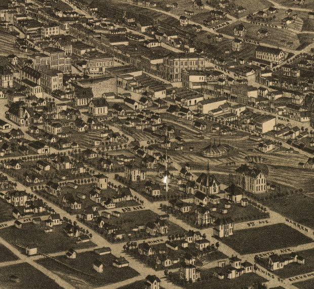 Bird's Eye View of Helena, Montana, 1883