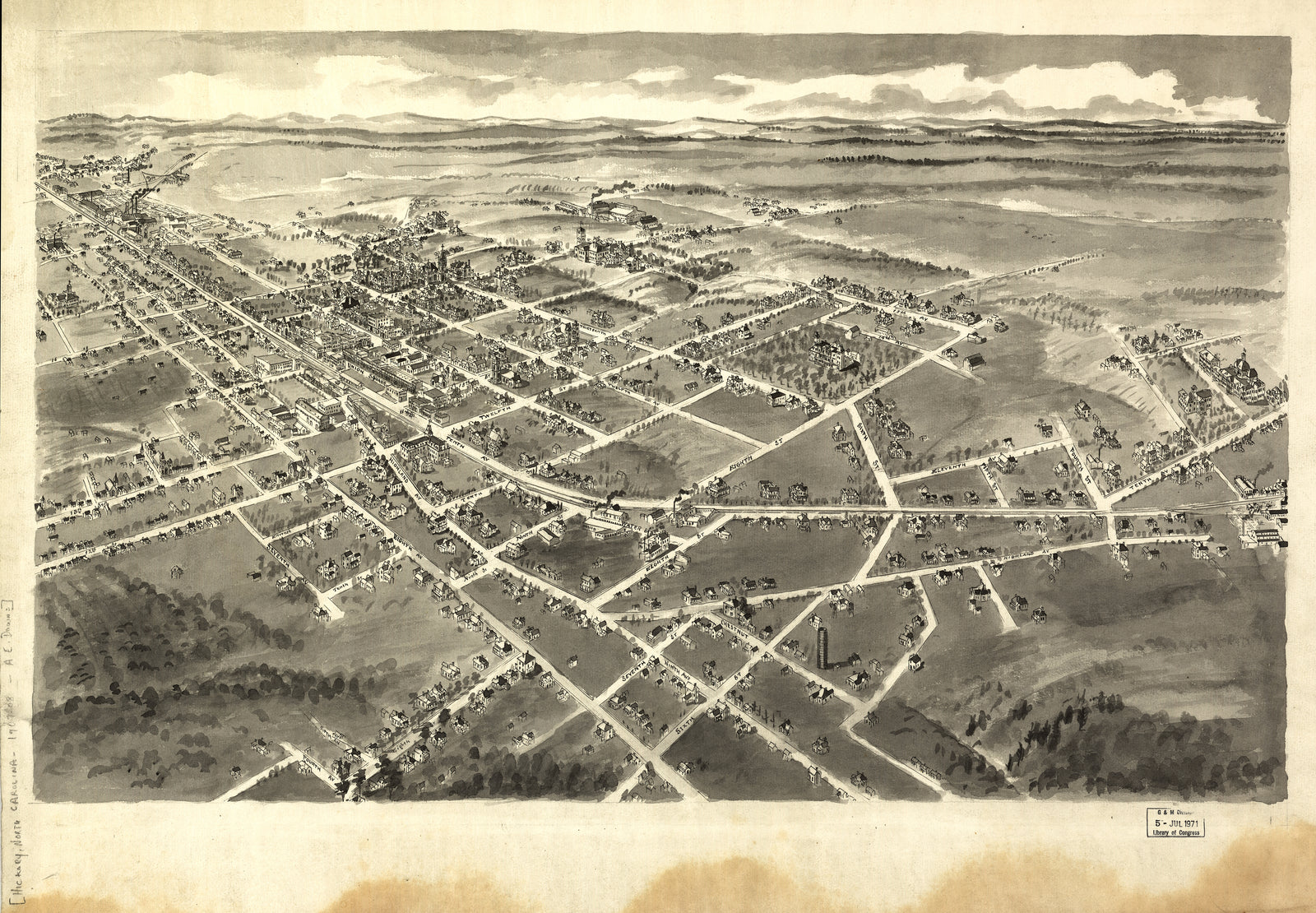 Bird's Eye View of Hickory, North Carolina, 1907