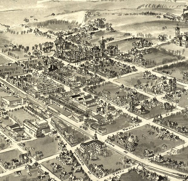 Bird's Eye View of Hickory, North Carolina, 1907