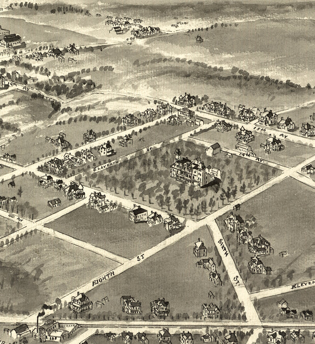 Bird's Eye View of Hickory, North Carolina, 1907