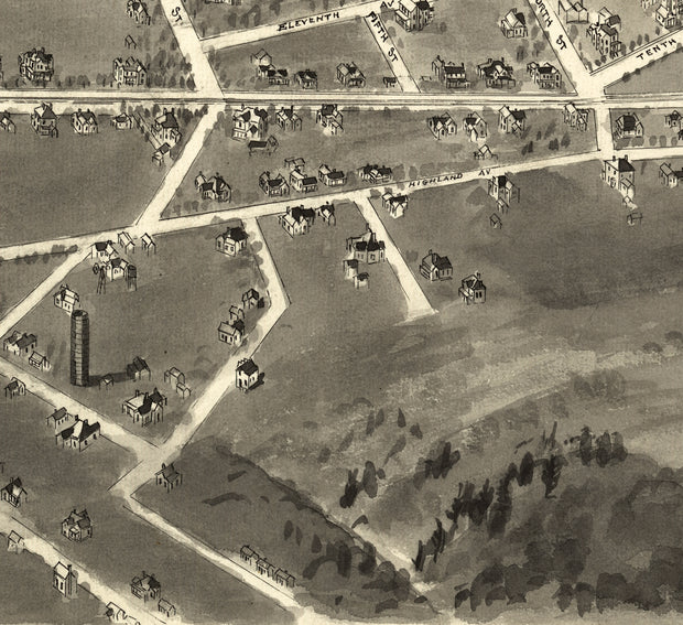 Bird's Eye View of Hickory, North Carolina, 1907