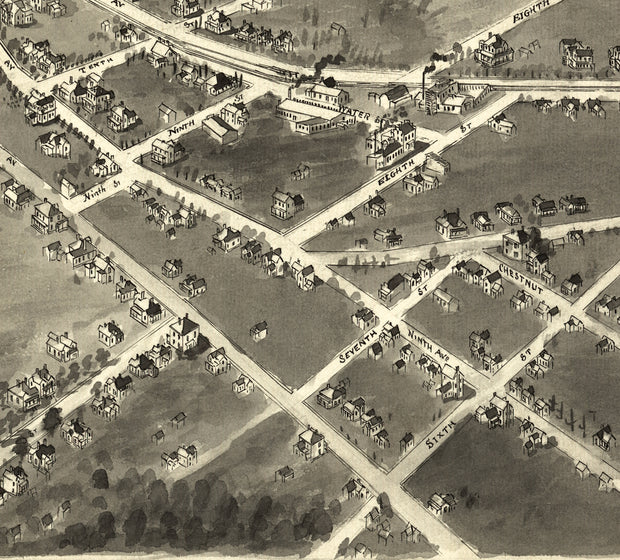 Bird's Eye View of Hickory, North Carolina, 1907