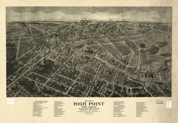Bird's Eye View of High Point, North Carolina, 1913