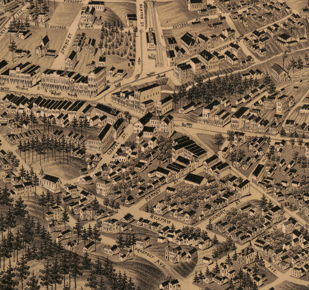 Bird's Eye View of Hot Springs Arkansas, 1888