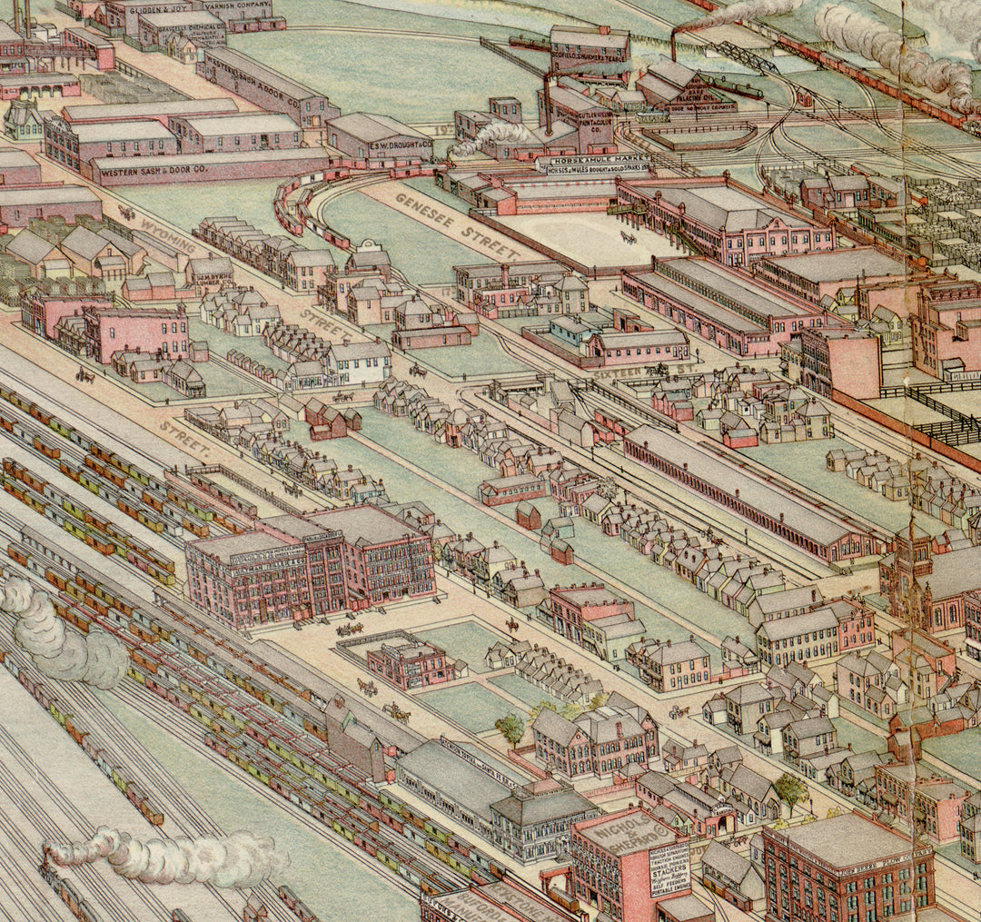 Panoramic View of the West Bottoms, Kansas City, 1840