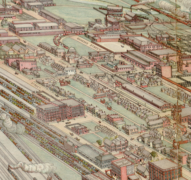 Panoramic View of the West Bottoms, Kansas City, 1840