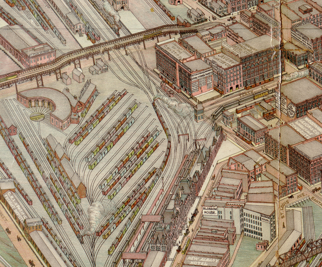 Panoramic View of the West Bottoms, Kansas City, 1840