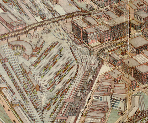 Panoramic View of the West Bottoms, Kansas City, 1840