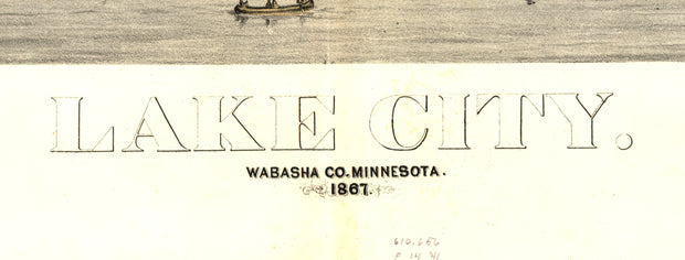 Bird's Eye View of Lake City, Minnesota, 1867