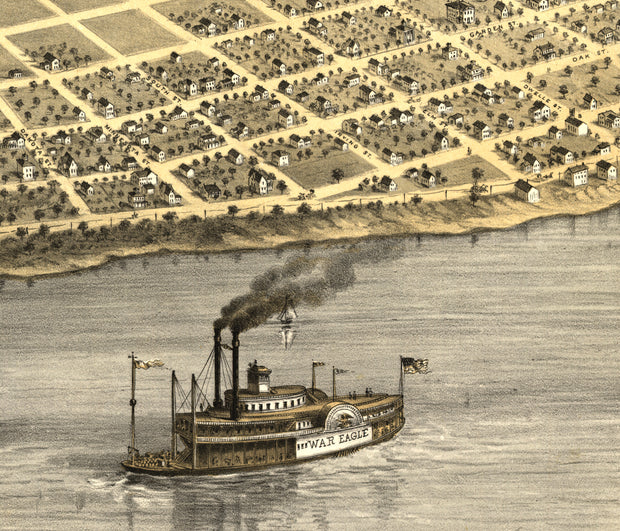 Bird's Eye View of Lake City, Minnesota, 1867