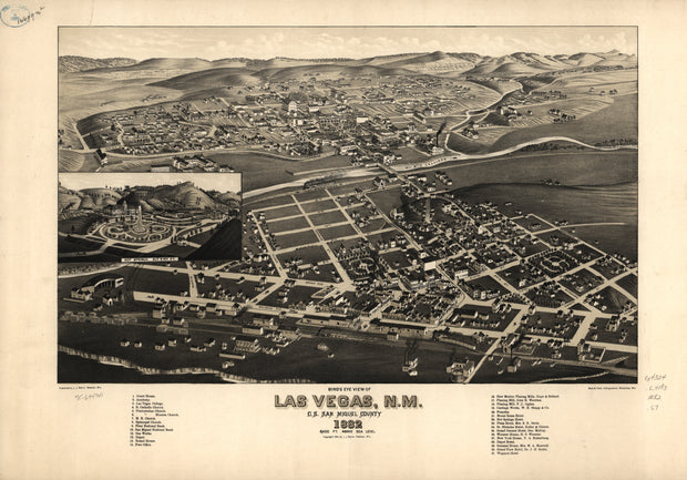 Bird's Eye View of Las Vegas, N.M., 1882