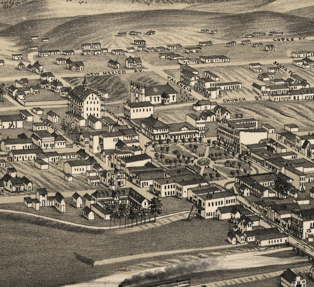 Bird's Eye View of Las Vegas, N.M., 1882