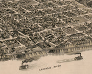 Perspective Map of Little Rock, Arkansas, 1887