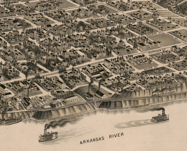 Perspective Map of Little Rock, Arkansas, 1887