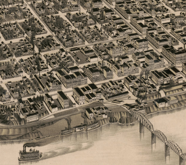 Perspective Map of Little Rock, Arkansas, 1887