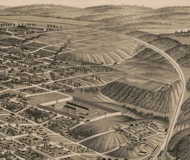 Perspective Map of Little Rock, Arkansas, 1887