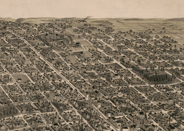 Perspective Map of Little Rock, Arkansas, 1887