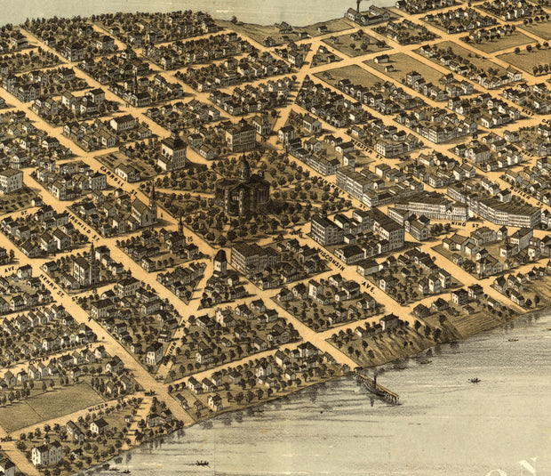 Bird's Eye View of Madison, Wisconsin, 1867