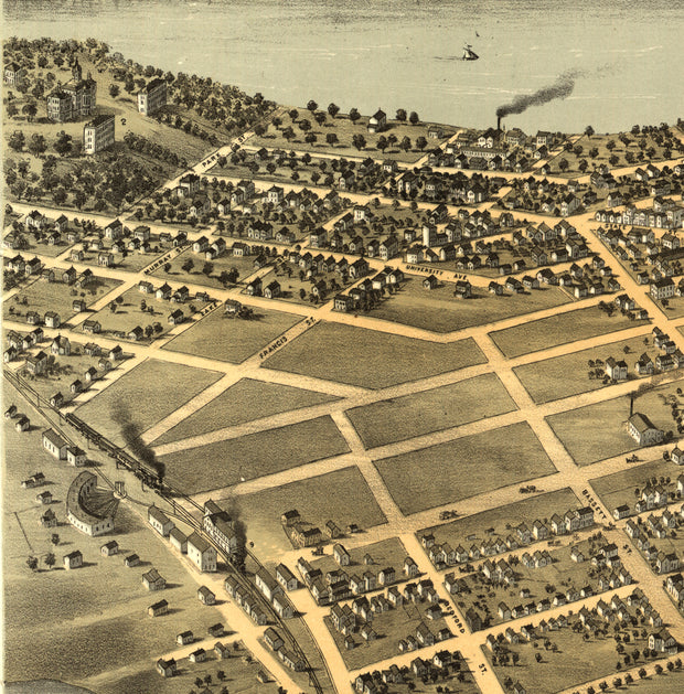 Bird's Eye View of Madison, Wisconsin, 1867
