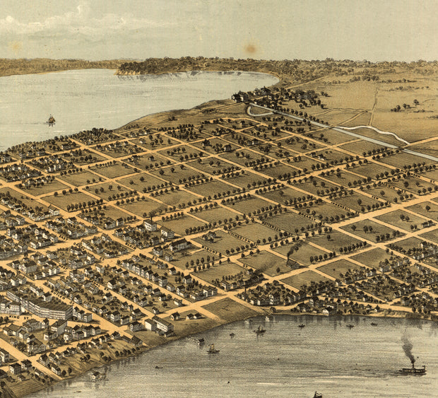 Bird's Eye View of Madison, Wisconsin, 1867