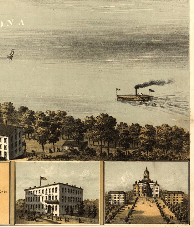 Bird's Eye View of Madison, Wisconsin, 1867