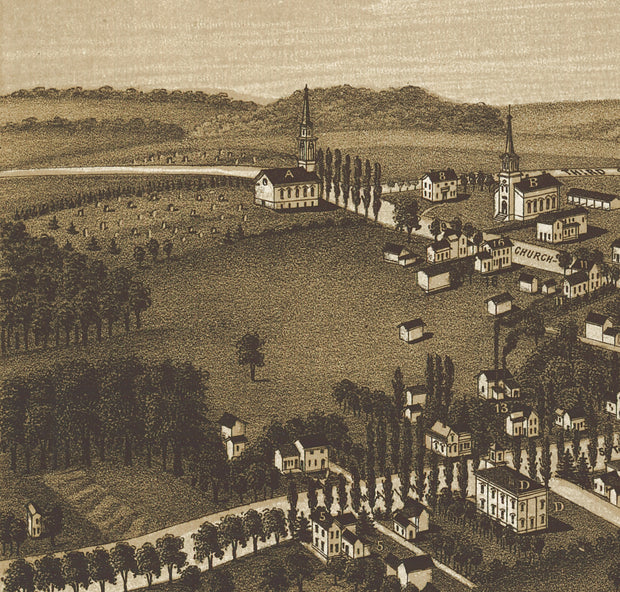 Bird's Eye View of Menomonee Falls, Wisconsin, 1886