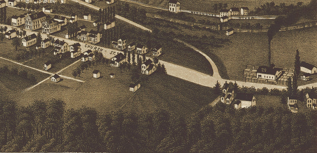 Bird's Eye View of Menomonee Falls, Wisconsin, 1886