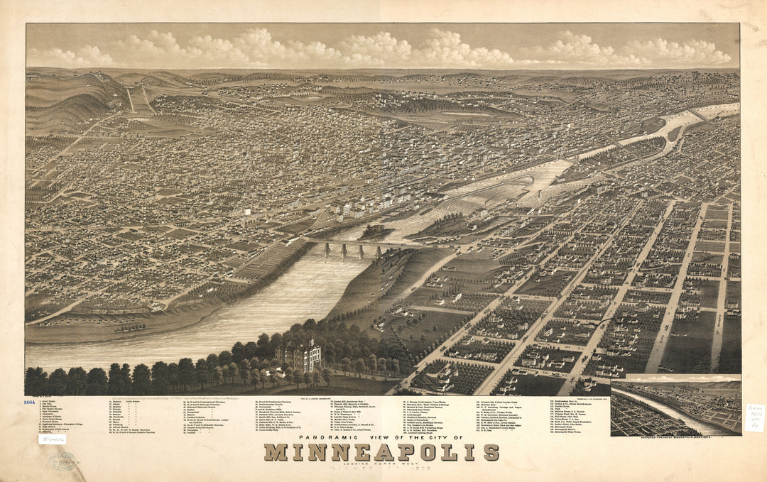Panoramic View of the City of Minneapolis, Minnesota, 1879