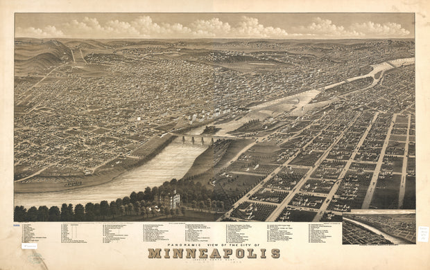 Panoramic View of the City of Minneapolis, Minnesota, 1879