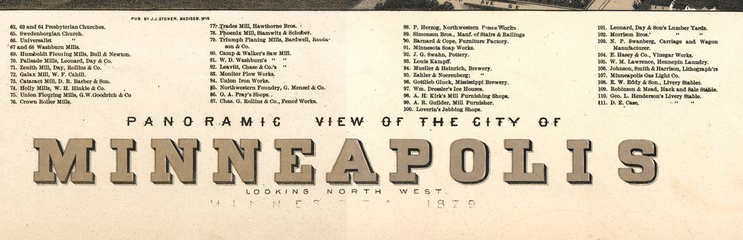 Panoramic View of the City of Minneapolis, Minnesota, 1879