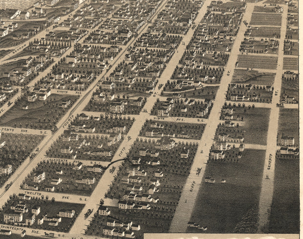 Panoramic View of the City of Minneapolis, Minnesota, 1879