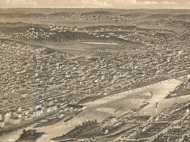 Panoramic View of the City of Minneapolis, Minnesota, 1879