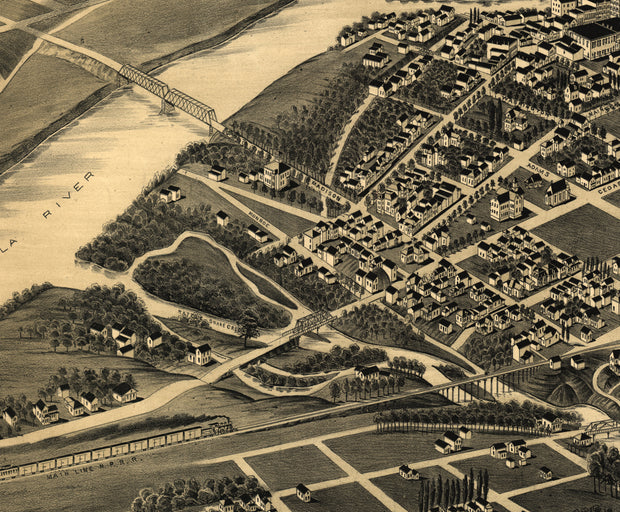 Perspective Map of Missoula, Montana, 1891