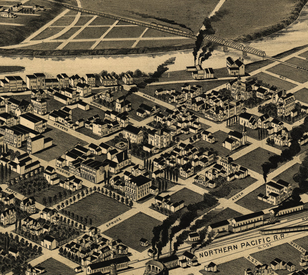 Perspective Map of Missoula, Montana, 1891